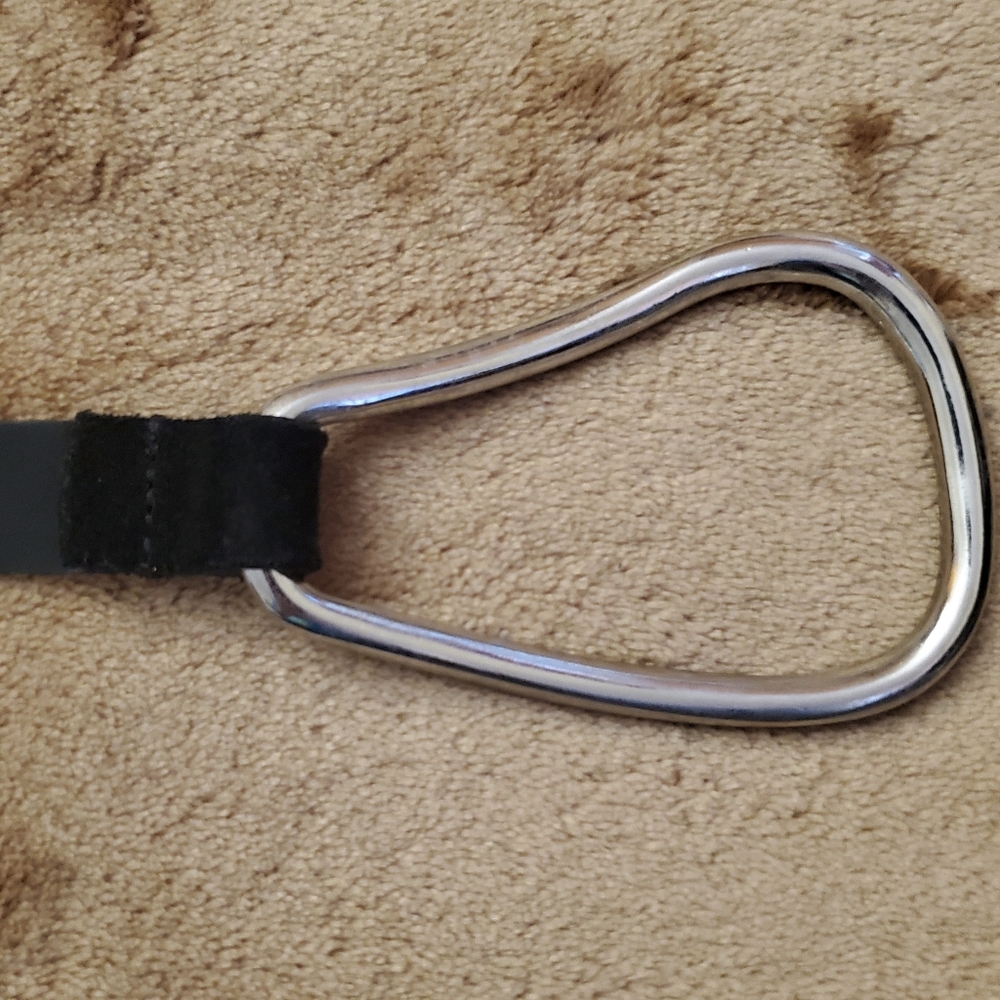 Black Suede Rodeo Boho Genuine Leather Belt Medium Made In Italy - Picture 5 of 13